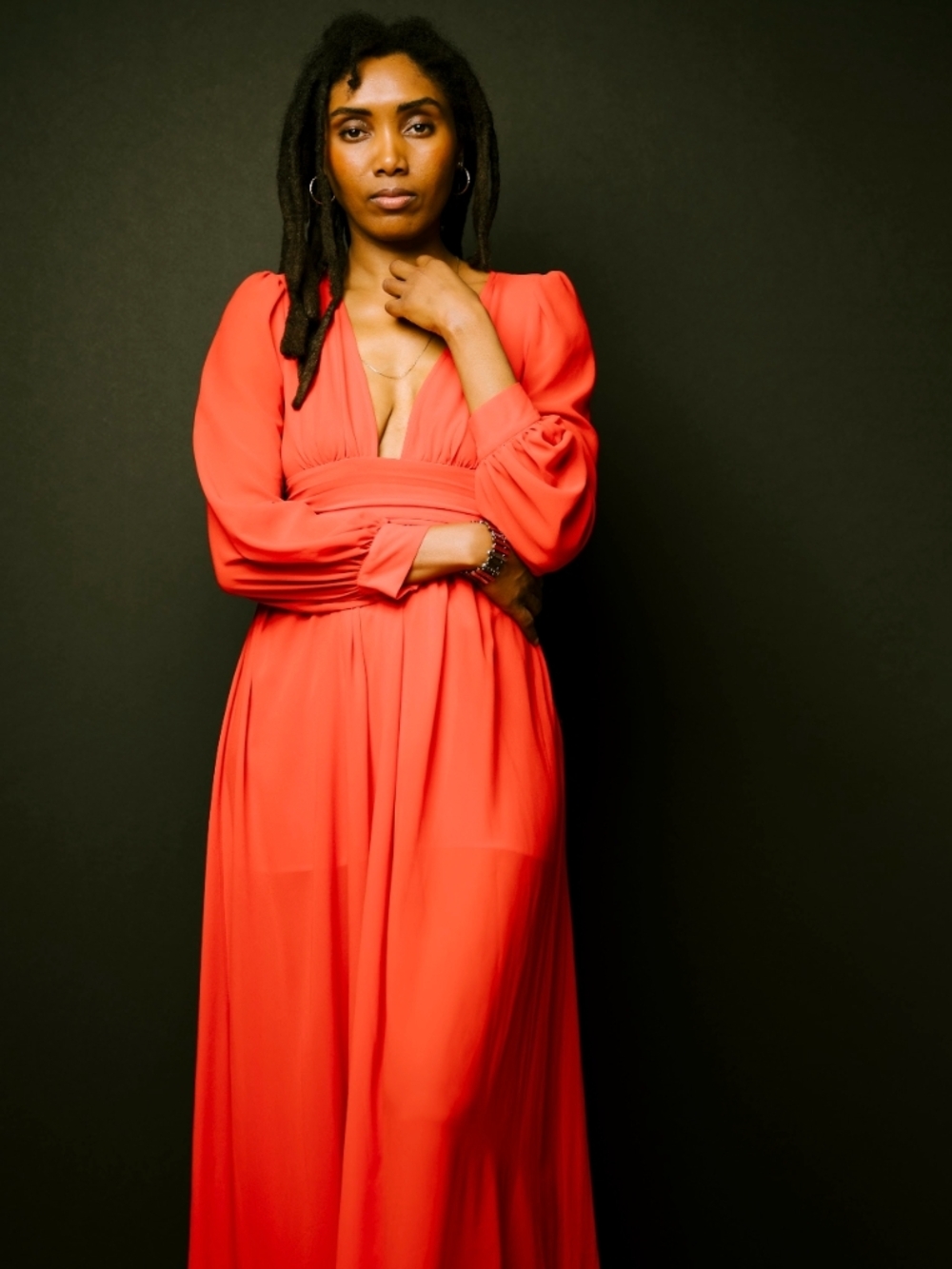 Like New Forever 21 Red Chiffon Maxi Dress - Formal/Gown (Size M)